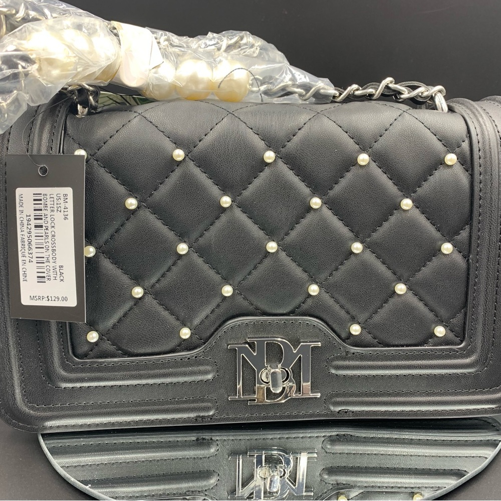 Badgley Mischka Crossbody Bag with Pearls, vegan leather, NWT, bundle and save